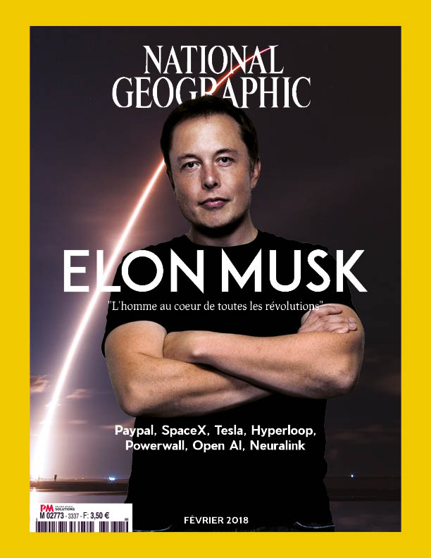 Création d'une couverture du magazine National Géographic pour Elon Musk